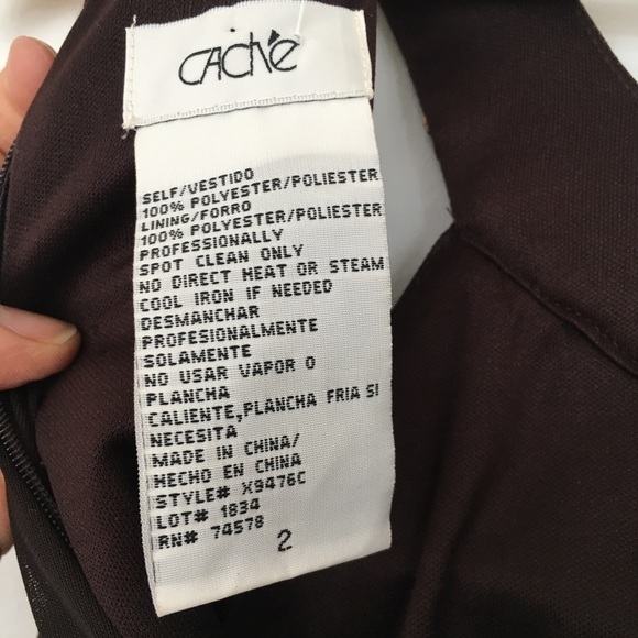 EUC Cache short brown beaded formal cocktail dress - Picture 6 of 6